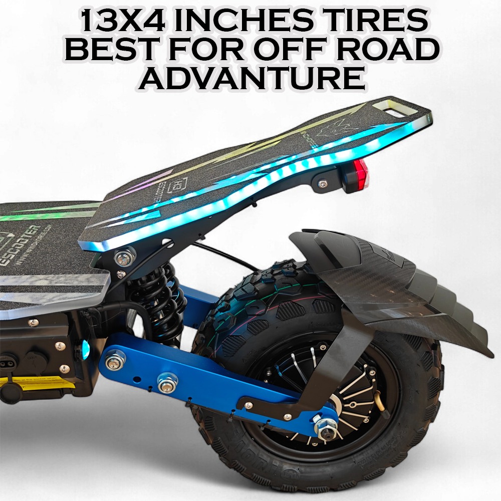 WINDHORSE H3 Powerful Electric Scooter 3000W Dual Motor – 60V 40Ah Battery, 85 KM/H Max Speed, 120 KM Range – 13 Inches Tires, Hydraulic Brakes, Dual Suspension, Full Body RGB Lights WINDHORSE H3 Powerful Electric Scooter 3000W Dual Motor – 60V 40Ah Battery, 85 KM/H Max Speed, 120 KM Range – 13 Inches Tires, Hydraulic Brakes, Dual Suspension, Full Body RGB Lights