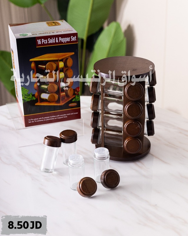 قطم بهارات خشبي لون بني  12 قطعة