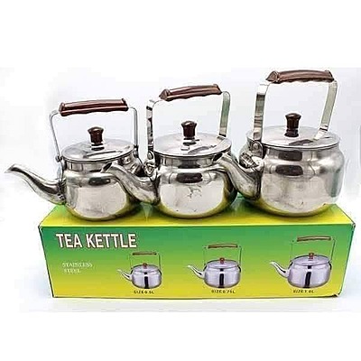 طقم أباريق شاي عدد 3 ستانليس ستيل