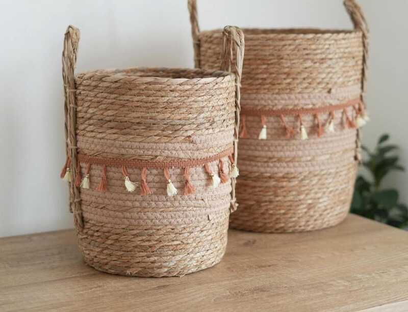 طقم سلات غسيل قش عدد 3