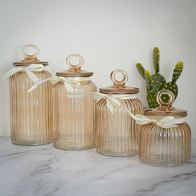 طقم بهارات زجاجي 4 قطع