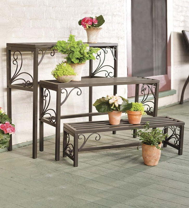Three Tier Plant Stand Set Of Three