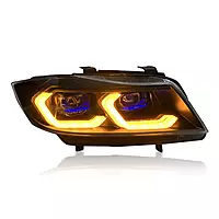 E90 3 Series Sedan Laser Style LED Headlights V3 CSL Yellow/White (2005–2012)