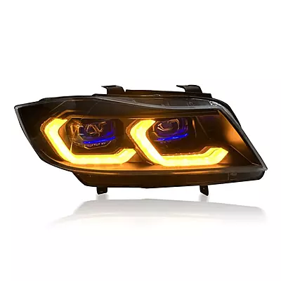 E90 3 Series Sedan Laser Style LED Headlights V3 CSL Yellow/White (2005–2012)