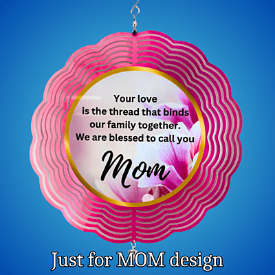 Mom Tribute Wind Spinner – 10" Floral Design with 1Corinthians 13:4-5 Scripture