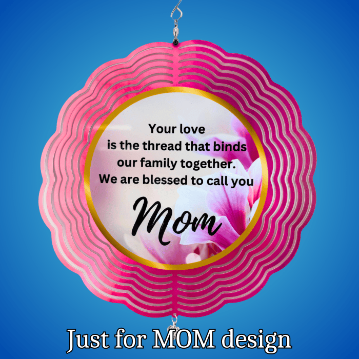 Mom Tribute Wind Spinner – 10" Floral Design with 1Corinthians 13:4-5 Scripture