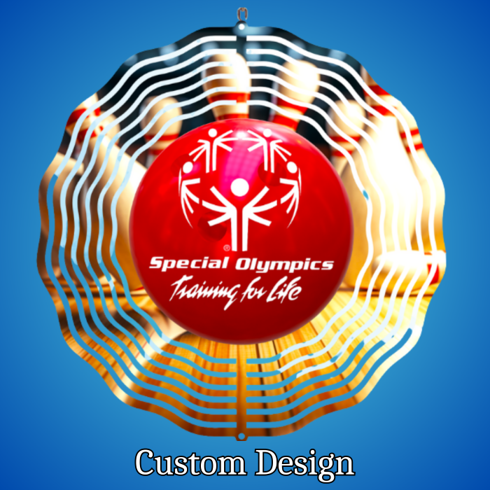 Tyler Rose Special Olympics Bowling Wind Spinner – 10" Customizable Outdoor Décor