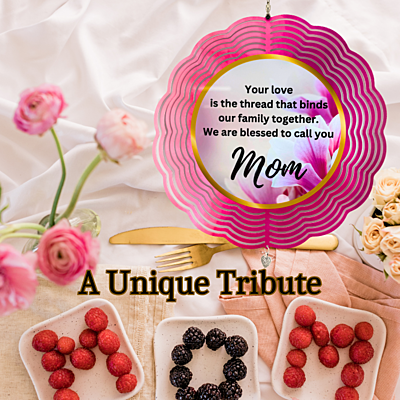 Mom Tribute Wind Spinner – 10" Floral Design with 1Corinthians 13:4-5 Scripture