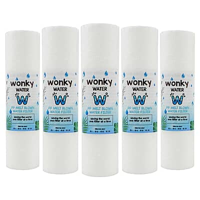 Wonky Water 10 inch Slimline Sediment Replacement Water Filter 10Mic (5 Pack) Wonky Water 10 inch Slimline Sediment Replacement Water Filter 10Mic (5 Pack)