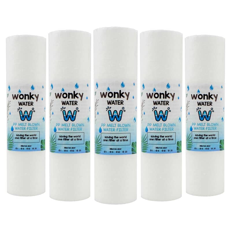Wonky Water 10 inch Slimline Sediment Replacement Water Filter 5Mic (5 Pack) Wonky Water 10 inch Slimline Sediment Replacement Water Filter 5Mic (5 Pack)