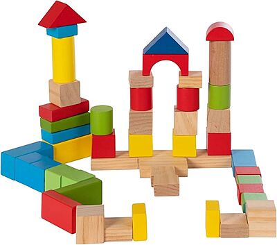 Wooden Construction Cubes - 50pcs