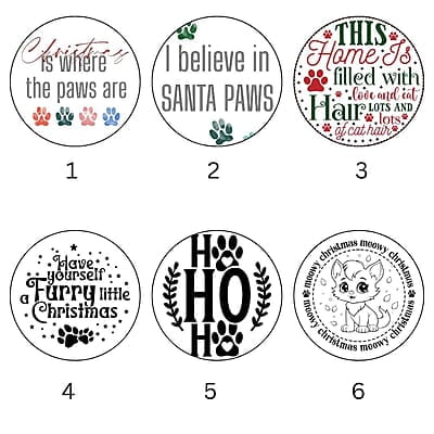 Breeds Starting with B Cat in Santa Hat Personalized 4" Wind Spinner Christmas Ornament Pet Gift