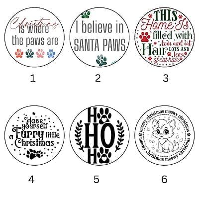 Breeds Starting with D Cat in Santa Hat Personalized 4" Wind Spinner Christmas Ornament Pet Gift