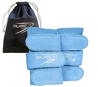 QALARO - SKY BLUE SUEDE WRIST SUPPORTS (pair) QALARO - SKY BLUE SUEDE WRIST SUPPORTS (pair)