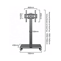Mobile TV Cart 32-65 Inch Rotate 90 Degrees Wheels Rolling TV Cart Floor Stand Mount X205