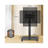 Mobile TV Cart 32-65 Inch Rotate 90 Degrees Wheels Rolling TV Cart Floor Stand Mount X205