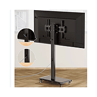 Mobile TV Cart 32-65 Inch Rotate 90 Degrees Wheels Rolling TV Cart Floor Stand Mount X205