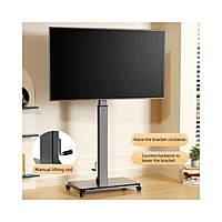 Mobile TV Cart 32-65 Inch Rotate 90 Degrees Wheels Rolling TV Cart Floor Stand Mount X205