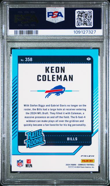 Keon Coleman 2024 Optic Preview Red Pandora psa 9 Keon Coleman 2024 Optic Preview Red Pandora psa 9