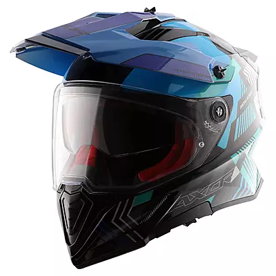 AXOR X-CROSS DUAL VISOR GAMBLING BLACK BLUE 610MM (XL)