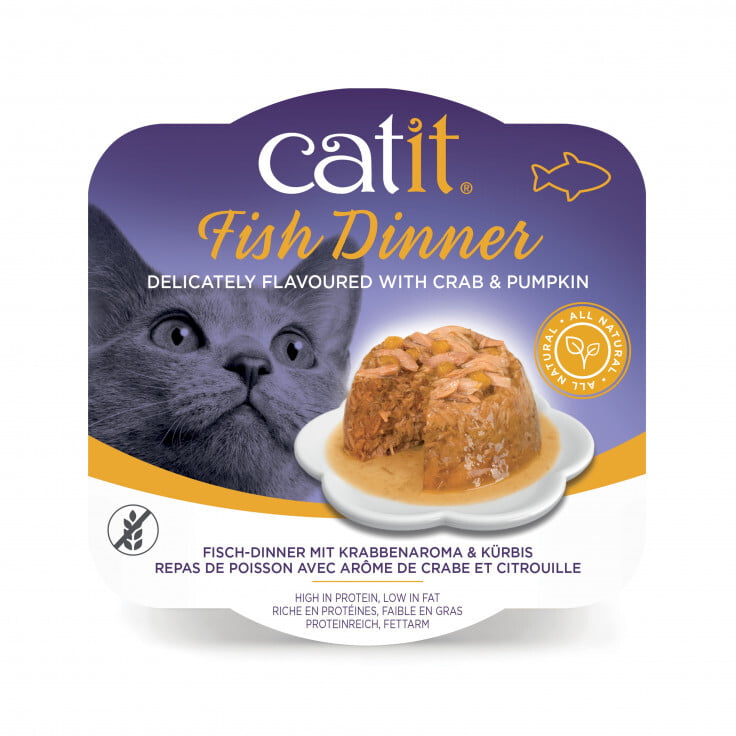 CATIT FISH DINNER, CRAB FLAVOUR & PUMPKIN 80 G CATIT FISH DINNER, CRAB FLAVOUR & PUMPKIN 80 G