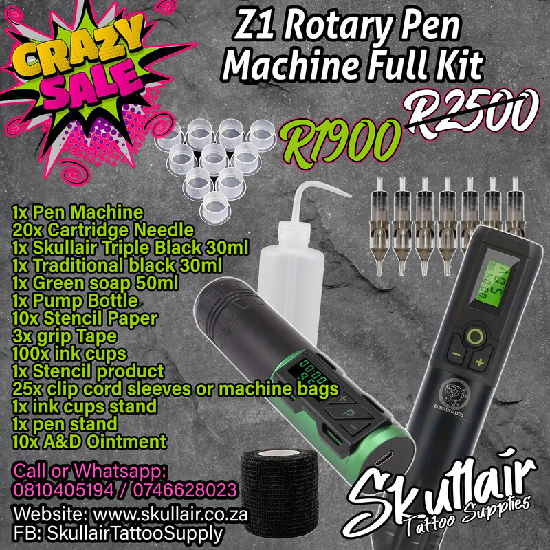 Z1 Wireless Tattoo Pen machine Full Kit