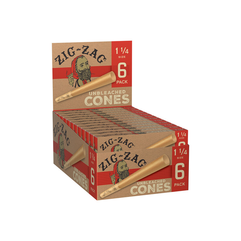 ZIG ZAG:CONES UNBLEACHED 11/4 (6/24CT) ZIG ZAG:CONES UNBLEACHED 11/4 (6/24CT)