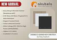 Zigbee 3 Gang Key Switch-EU - Black Zigbee 3 Gang Key Switch-EU - Black