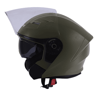 STEELBIRD SBA-17 ISS RDX DASHING BATTLE GREEN 580MM C/V WITH INNER SMOKE SUNSHIELD