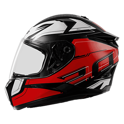 STEELBIRD SBH-35 DOT ROBOT 2.0 REBORN GLOSSY BLACK/RED C/V (XL) WITH EXTRA SMOKE VISOR