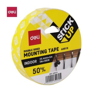 DELI A35113 MOUNTING TAPE 1" x 5 MTRS DELI A35113 MOUNTING TAPE 1" x 5 MTRS