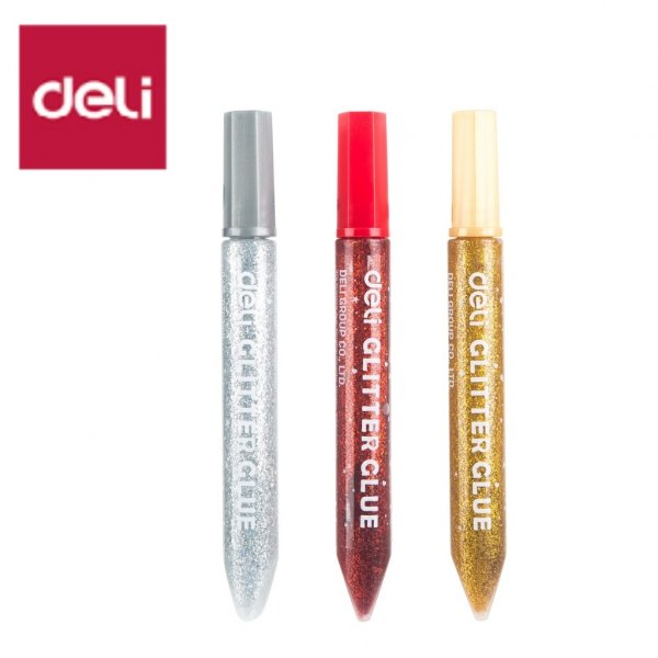 DELI A71001 GLITTER GLUE 12ML 3 COLORS