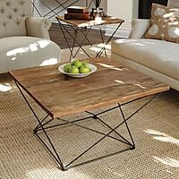 MATHEW EDITION COFFEE TABLE WITH RUSTIC SOLID WOOD TOP MATHEW EDITION COFFEE TABLE WITH RUSTIC SOLID WOOD TOP