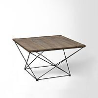 MATHEW EDITION COFFEE TABLE WITH RUSTIC SOLID WOOD TOP MATHEW EDITION COFFEE TABLE WITH RUSTIC SOLID WOOD TOP