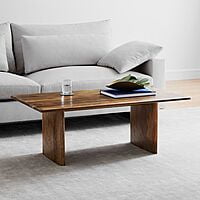 CALIFORNIA SOLID MANGO WOOD COFFEE TABLE IN LIGHT WALNUT STAINED FINISH