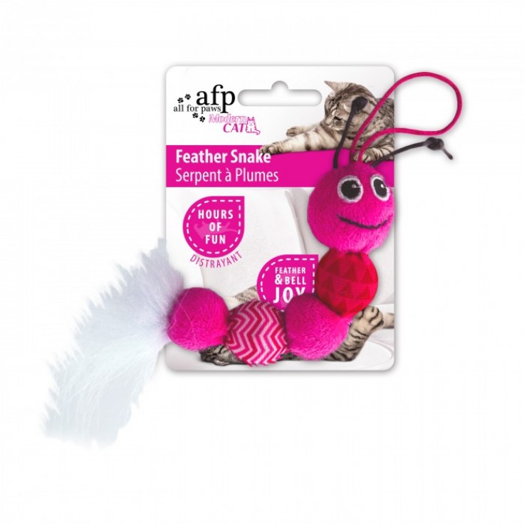 ALL FOR PAWS FEATHER SNAKE - PINK ALL FOR PAWS FEATHER SNAKE - PINK