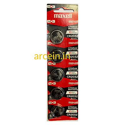 Maxell CR2032 3V button cell battery (Pack of 5)