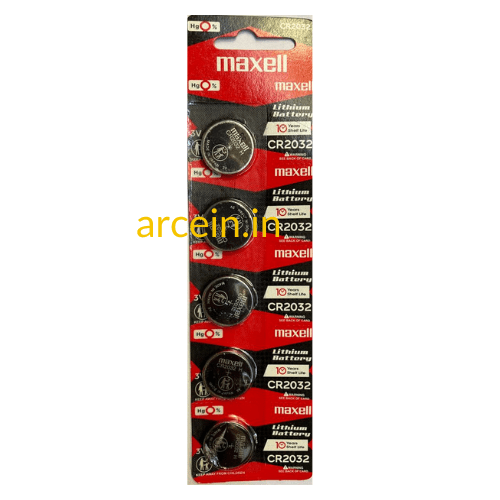 Maxell CR2032 3V button cell battery (Pack of 5)