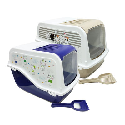 Bergamo Cat Litter Box ARIEL(TOP FREE) with Cat Clipart