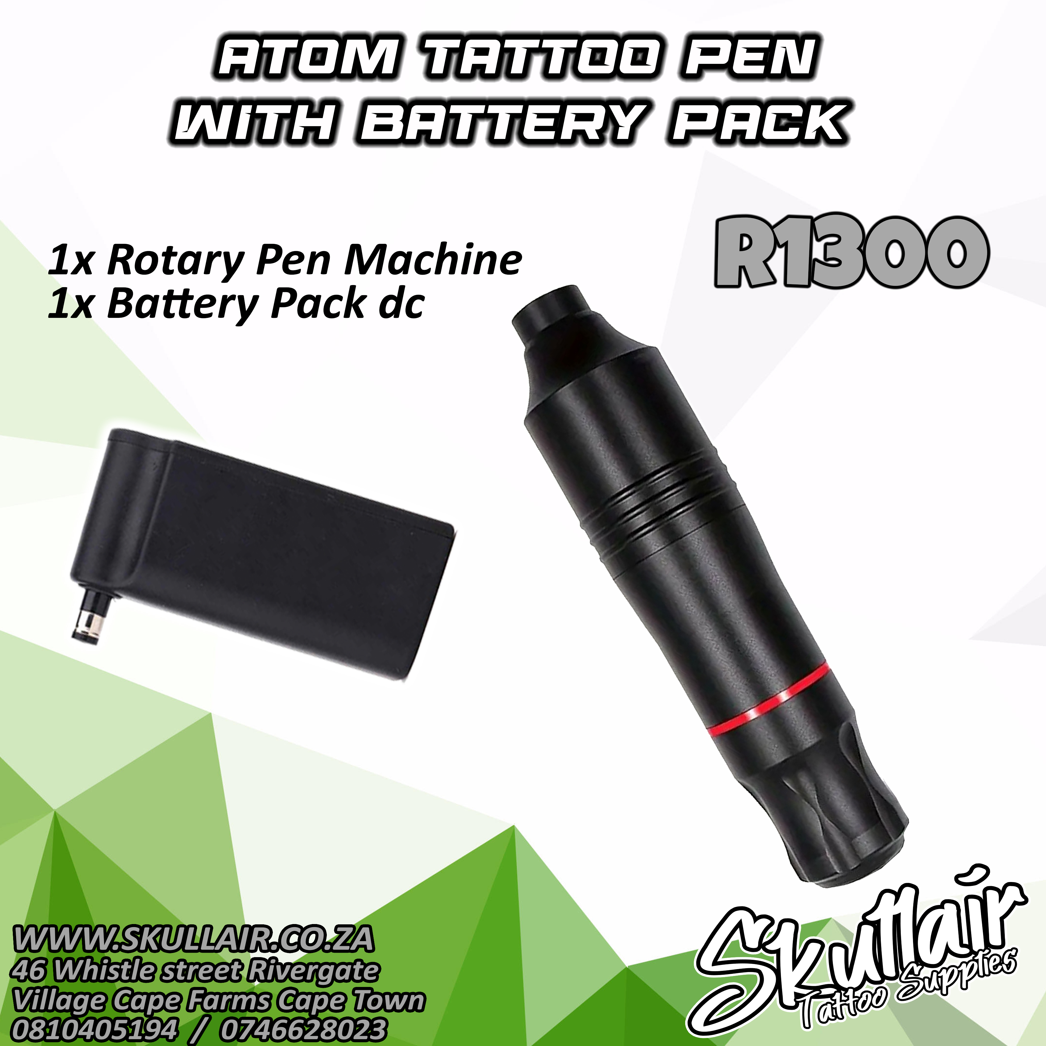 Atom Tattoo Pen + Battery Combo