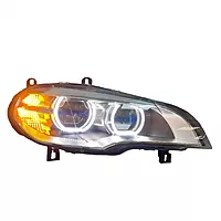E70 X5 Facelift Style LED Headlights w/Etched DTM Rings (2007–2013)