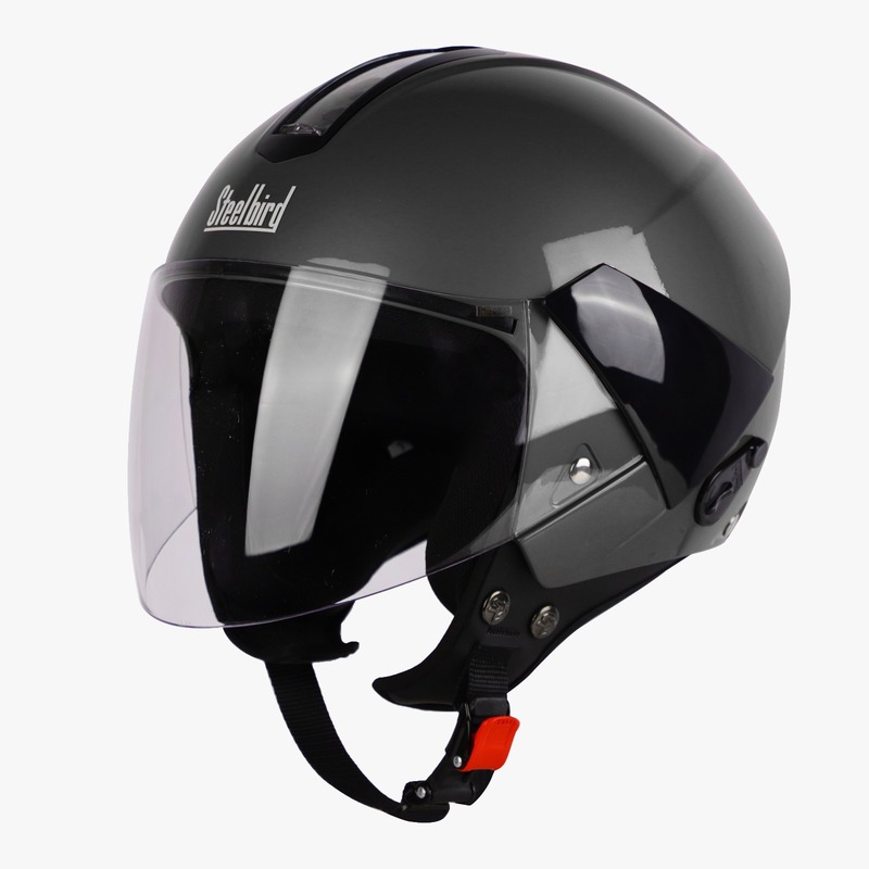 STEELBIRD SBH-5 TRIPLE NINE GLOSSY HONDA GREY C/V 580 MM