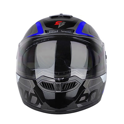 STEELBIRD SBA-7 ISS ROAD GLOSSY BLACK/BLUE C/V (M)