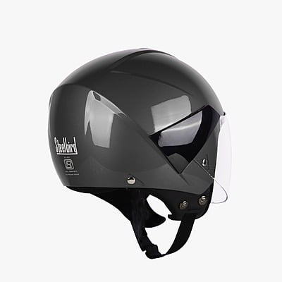 STEELBIRD SBH-5 TRIPLE NINE GLOSSY H.GREY C/V 580 MM