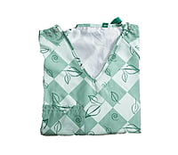 Patient Gown, E-Star, Bariatric, Double Lapover, I.V. Sleeves, Tele Pocket, V-Neck w/Green Binding, 100% Non-FR Poly, 10XL, 100% Polyester, 109/52/7 Green twill tape on right I.V. Sleeve, Leaves Pine Patient Gown, E-Star, Bariatric, Double Lapover, I.V. Sleeves, Tele Pocket, V-Neck w/Green Binding, 100% Non-FR Poly, 10XL, 100% Polyester, 109/52/7 Green twill tape on right I.V. Sleeve, Leaves Pine