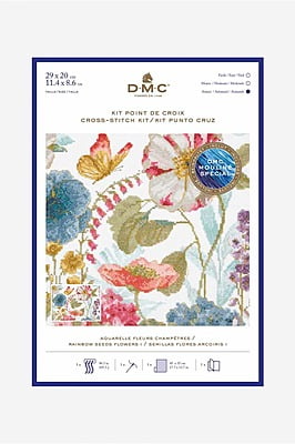 Fiori di campo ad acquarello - Kit per punto croce DMC Fiori di campo ad acquarello - Kit per punto croce DMC