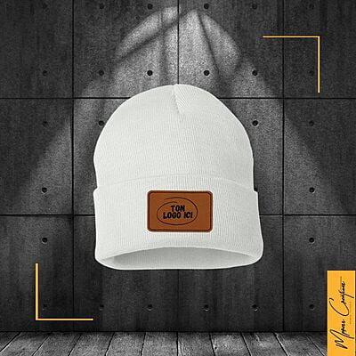 Tuque à revers - Patch en cuir Tuque à revers - Patch en cuir