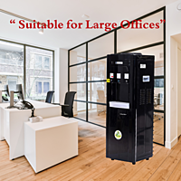 Suitable for Large Offices: Blue star BWD3FMRGB- Black Water dispenser with cooling cabinet