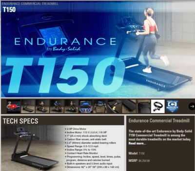 Endurance T150 Treadmill Endurance T150 Treadmill