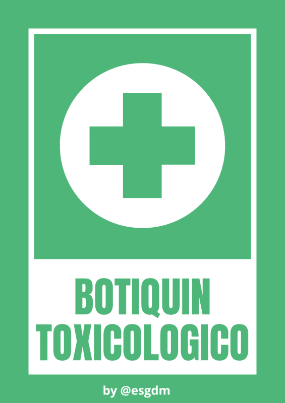 Etiqueta térmica directa de 4x6 (102x152mm) BOTIQUIN TOXICOLOGICO